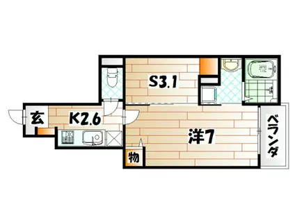 エクスクルーシブI(1SK/1階)の間取り写真