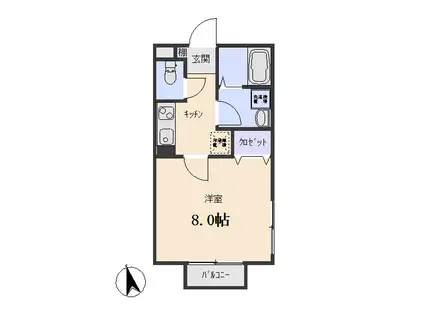 TKYハイム(1K/1階)の間取り写真