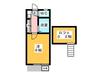M&M川越(1K/1階)の間取り写真