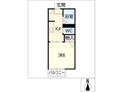 ホワイトハウスV(1K/1階)の間取り写真