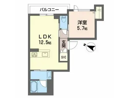 ベレオFUKATA(1LDK/3階)の間取り写真