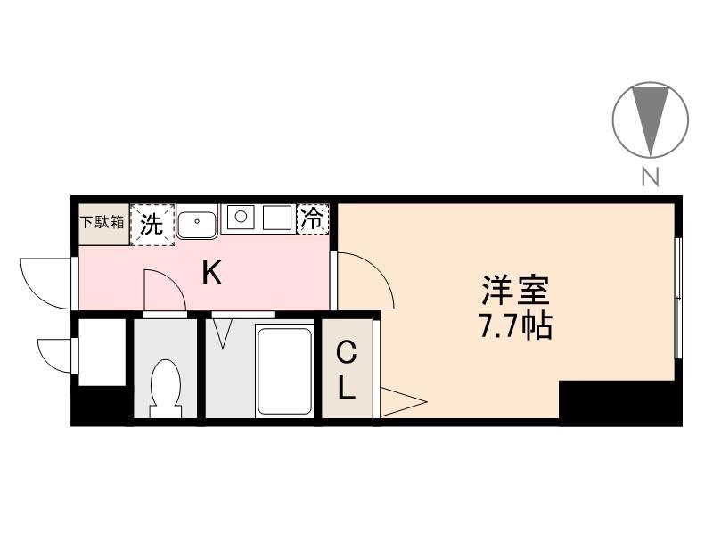 プレステージ伏石(1K/2階)の間取り写真