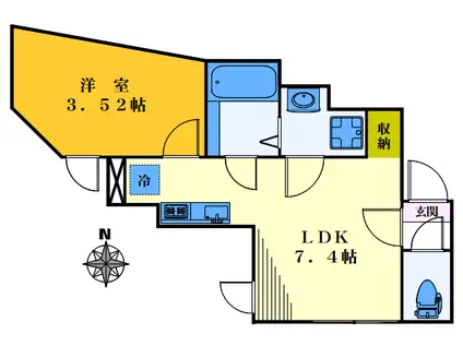SIMODA高田馬場(1LDK/1階)の間取り写真