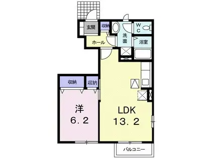 ガーデン・オブ・プリムローズC(1LDK/1階)の間取り写真