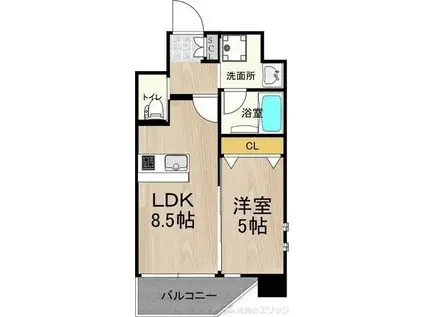 プレジオ江坂II(1LDK/7階)の間取り写真
