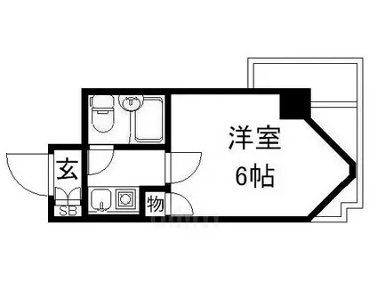 ライオンズマンション京都三条第2(1K/3階)の間取り写真