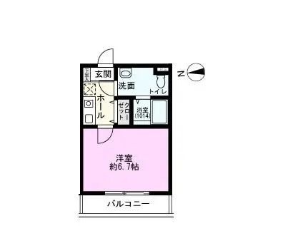 ヒューマンパレス柏IV(1K/3階)の間取り写真