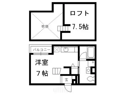 LA FORET TSUBAKI(ワンルーム/2階)の間取り写真