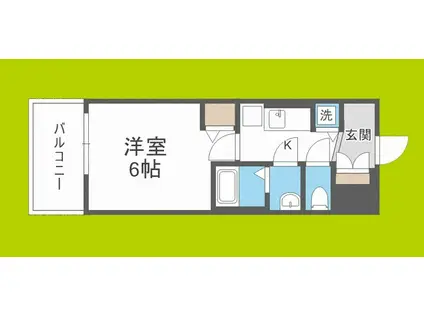 アドバンス大阪グロウスII(1K/9階)の間取り写真