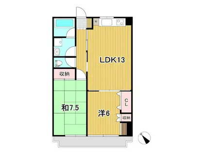 アプリコット多賀(2LDK/2階)の間取り写真