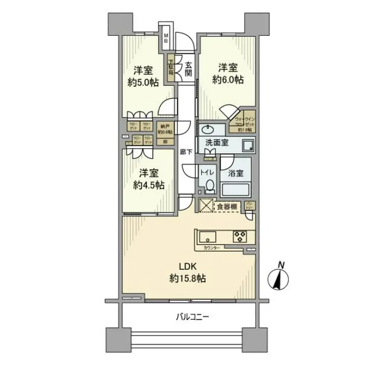 パークホームズ横濱山下町 2階階 間取り