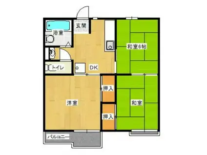 コーポカマイチ(3K/2階)の間取り写真