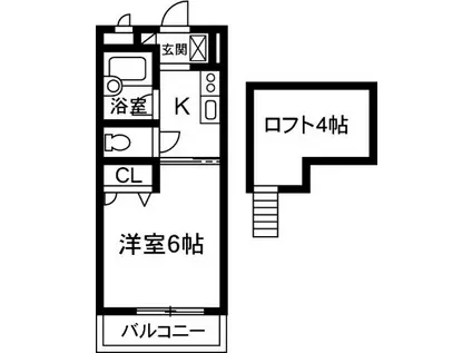 酒井ハイツI(1K/1階)の間取り写真