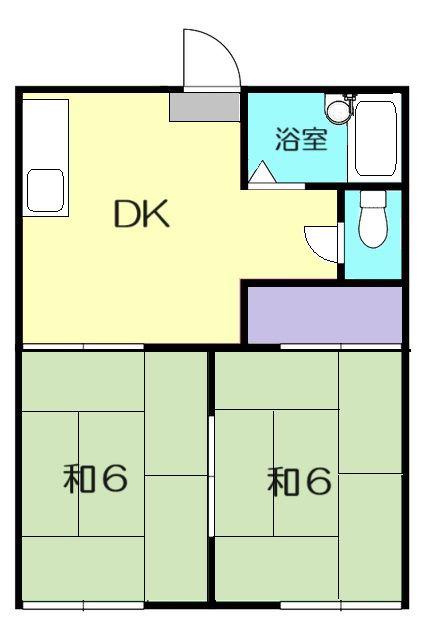 アネックス横屋A(2DK/2階)の間取り写真