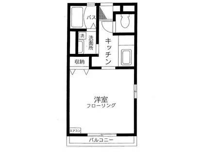 ソレイユ(1K/2階)の間取り写真