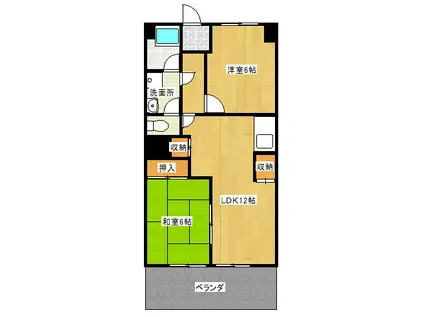 加藤ビル(2LDK/6階)の間取り写真