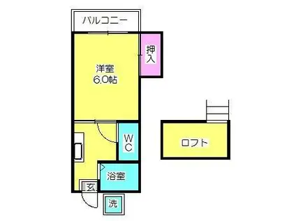 リゾートインジュピター(1K/2階)の間取り写真