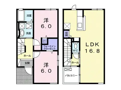 フォーシーズンI(2LDK/1階)の間取り写真