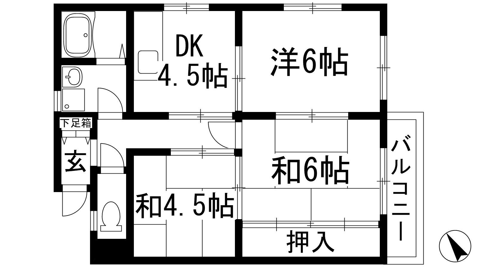 村上マンション(3DK/3階)の間取り写真