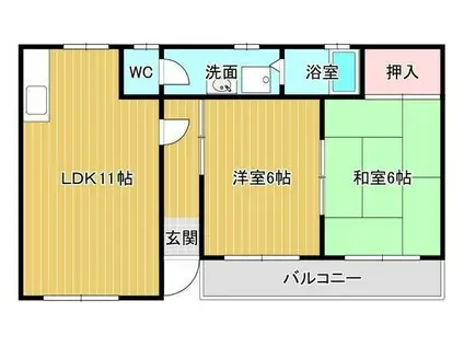ポートアイランドT(2LDK/1階)の間取り写真