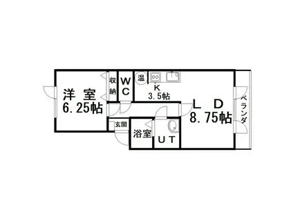 ラ・エクレス(1LDK/2階)の間取り写真