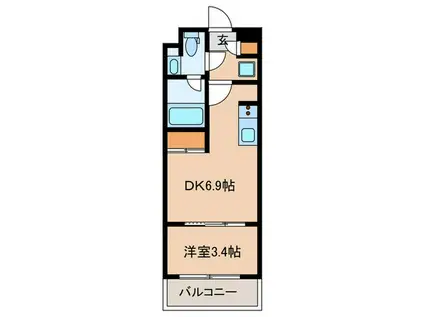 サニバス飯田橋(1DK/3階)の間取り写真