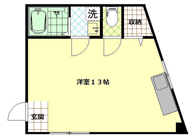 平和町ビル(ワンルーム/4階)の間取り写真