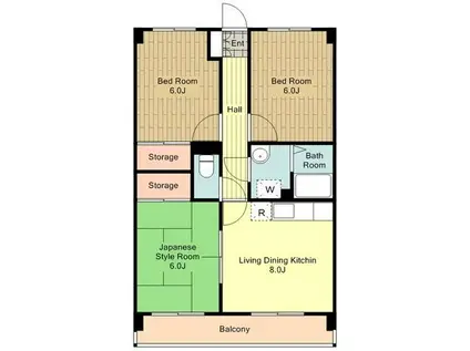 ラメール立川(3DK/5階)の間取り写真