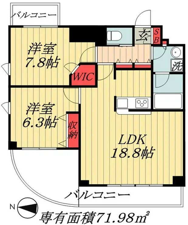 レフィナード八幡 5階階 間取り