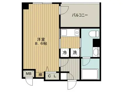 BUENA西堀通5番町(1K/10階)の間取り写真