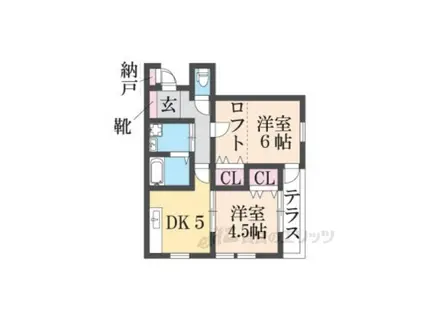 リゼ公文名(2DK/1階)の間取り写真