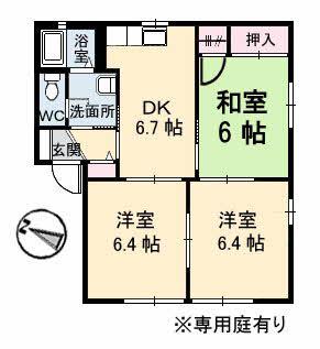 YSアベニュー(3DK/1階)の間取り写真