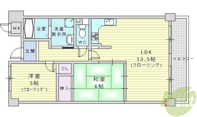 パルティール南が丘(2LDK/4階)の間取り写真