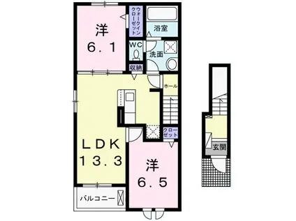 テルミアース II(2LDK/2階)の間取り写真
