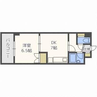 マンションブリッジ麻生(1DK/7階)の間取り写真