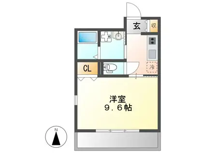 BERG大須(1K/4階)の間取り写真