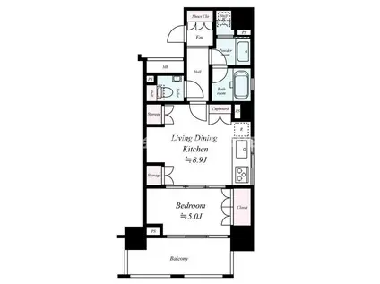 パークハウス麻布十番アーバンス(1LDK/3階)の間取り写真