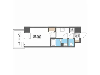 プレサンスOSAKADOMECITYクロスティ(1K/8階)の間取り写真