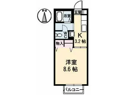 杉乃子ハイム(1K/1階)の間取り写真