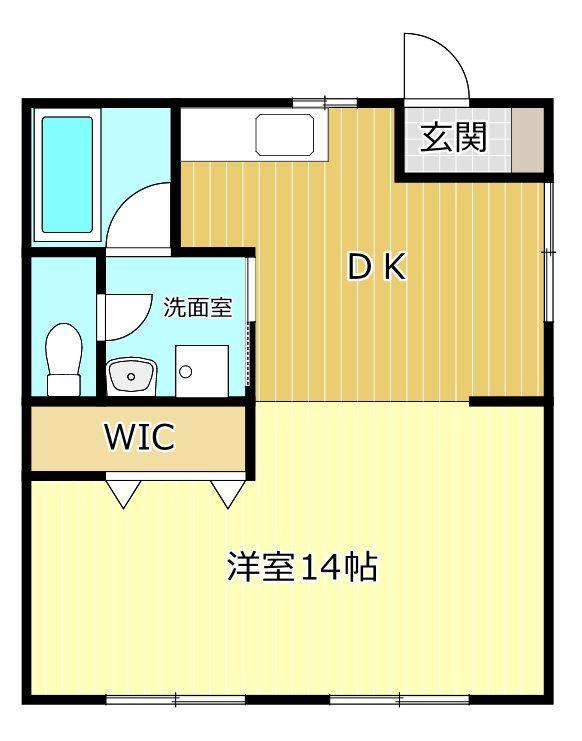 ドエールアポロII(ワンルーム/2階)の間取り写真