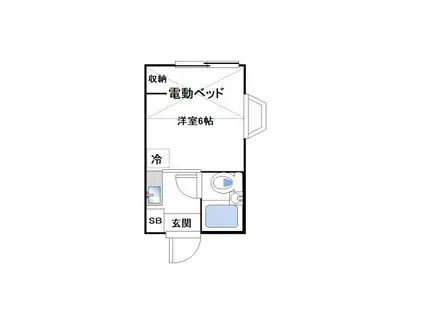 ハイムカトレア中野(ワンルーム/2階)の間取り写真