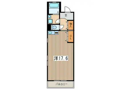 サンケイハイツ山王(ワンルーム/1階)の間取り写真