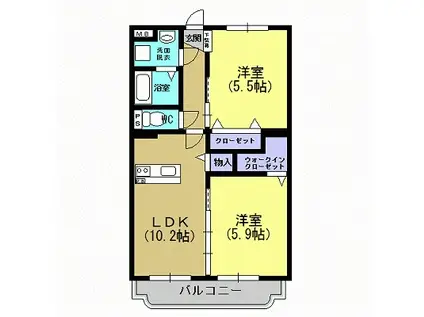 アクロス28(2LDK/1階)の間取り写真