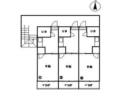 コート松福I(1K/3階)の間取り写真