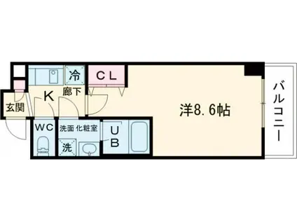 ベラジオ京都洛南グループ(1K/3階)の間取り写真