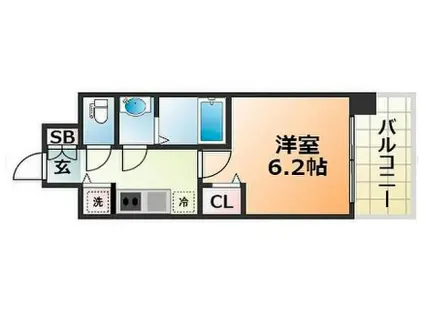 ファステート神戸アモーレ(1K/3階)の間取り写真