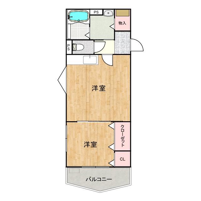 LINES(1LDK/3階)の間取り写真