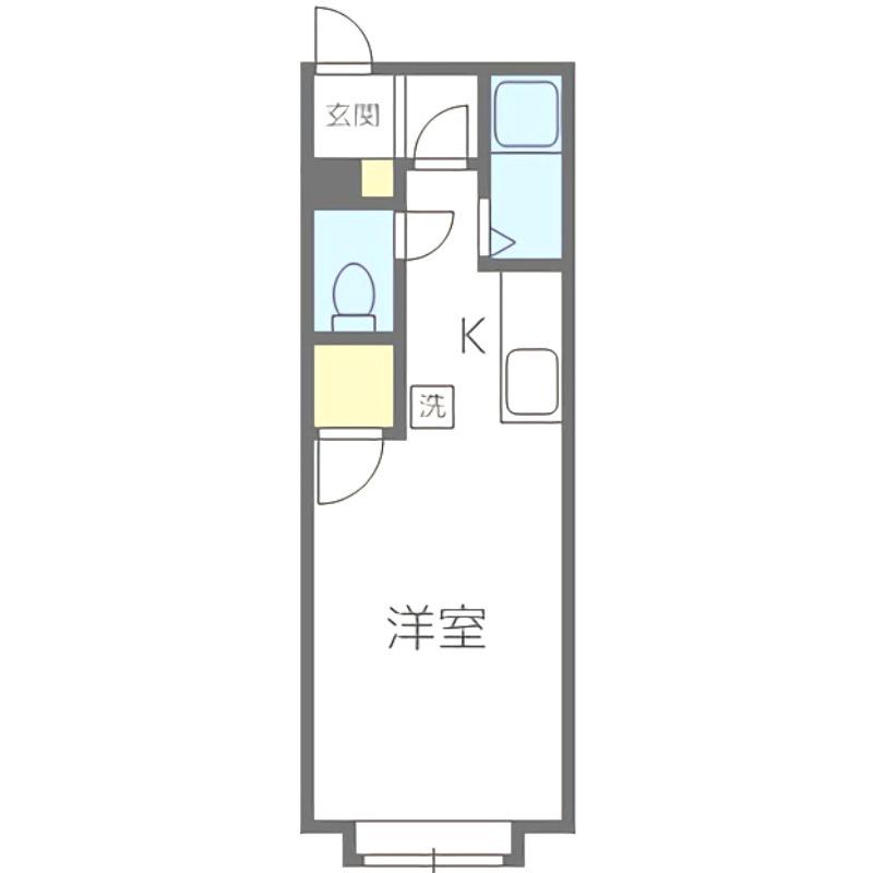 ハイツ白石(1K/2階)の間取り写真
