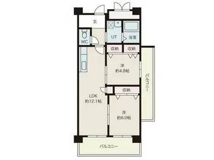 サンコート八事 1棟(2DK/1階)の間取り写真