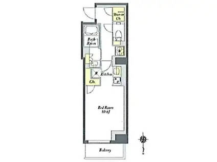 プライムメゾン両国(ワンルーム/6階)の間取り写真